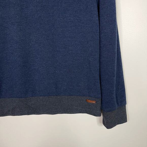 Ted Baker Mens 3 M Navy Blue Bevyhil Quarter Zip Pullover Sweater Cotton Leather - Picture 4 of 9